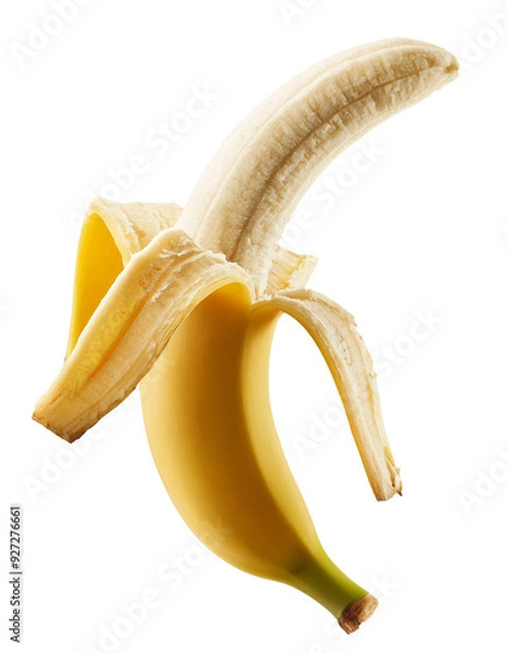 Obraz png banana closeup photo on white background