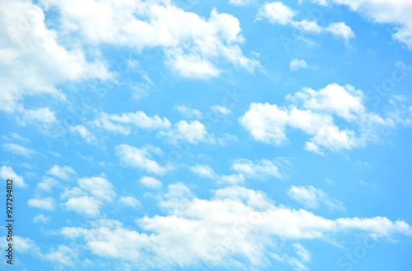 Obraz Bright blue sky with white clouds
