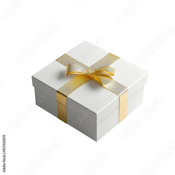Fototapeta Elegant high-end gift box mockup with a sleek design and gold ribbon