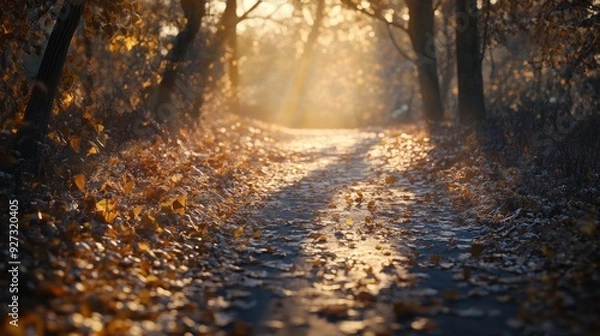 Fototapeta Golden Path in the Autumn Forest