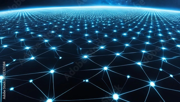 Fototapeta Technological Lines And Blue Background