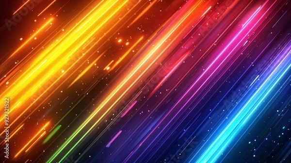 Fototapeta A colorful, multi-colored line of stars that are scattered throughout the image