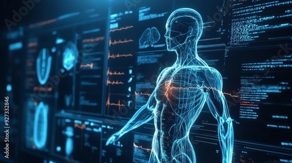 Fototapeta Human Body Anatomy Digital Visualization