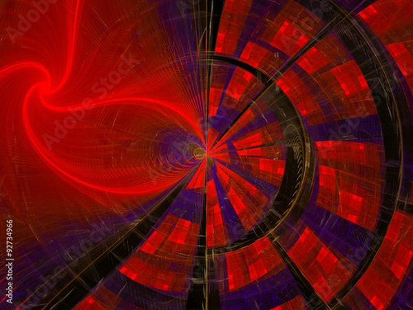 Fototapeta Abstract red digitally generated technology style background