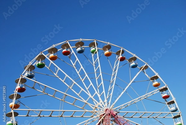 Obraz Ferris wheel on background blue sky