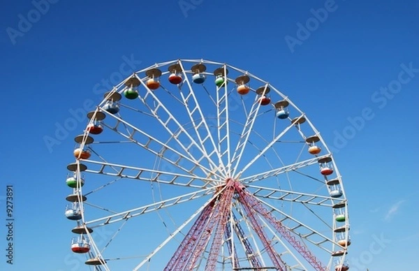 Obraz Ferris wheel on background blue sky