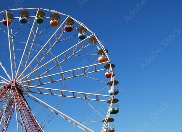 Obraz Ferris wheel on background blue sky