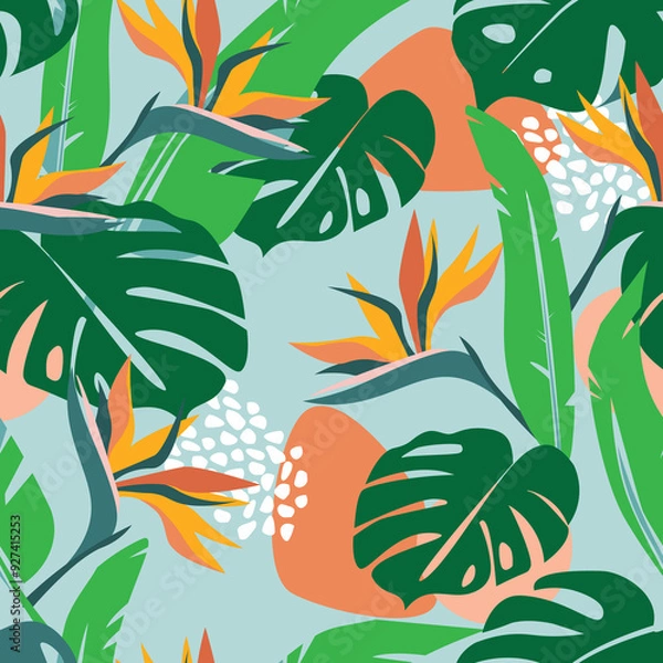 Obraz seamless leaf pattern with nature