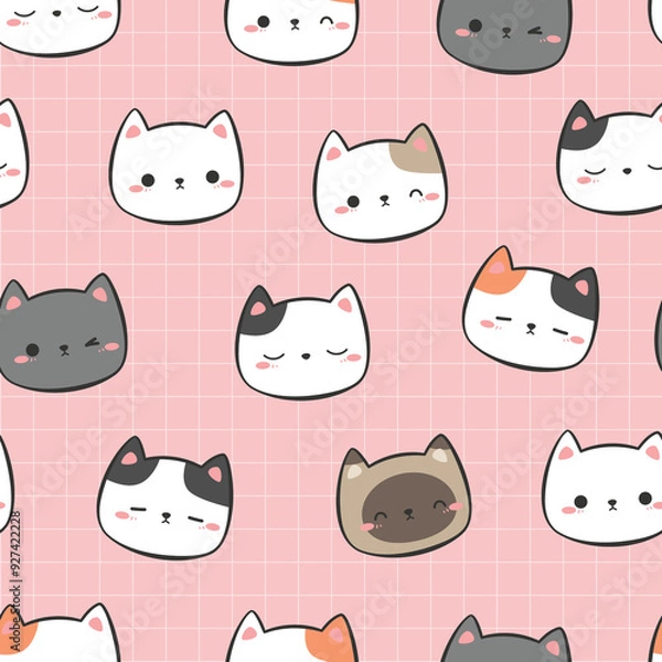 Obraz seamless pattern with cats