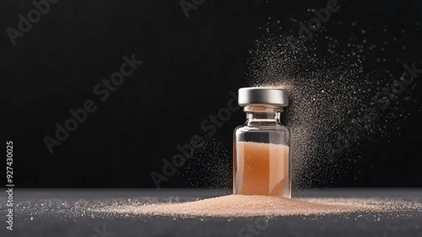 Fototapeta Volatile compound escaping from an open vial, chemical substance, observation of volatile substance behavior