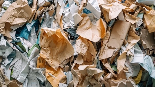 Fototapeta Explore the process of recycling paper. What steps are involved in turning used paper into new products, and why is it important for the environment