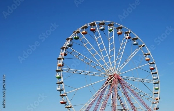 Obraz Ferris wheel on background blue sky