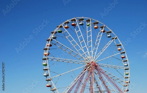 Obraz Ferris wheel on background blue sky
