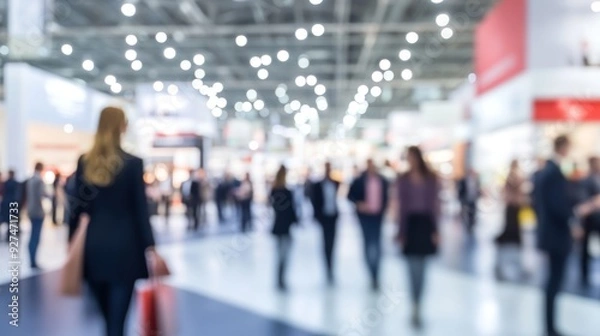 Fototapeta International Business Exhibition, Blurred photo concept