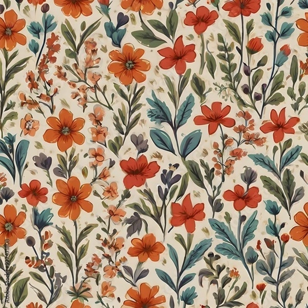 Obraz Flower fabric texture AOP Design. Flower Pattern design. Floral pattern. Floral seamless pattern.
