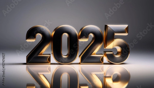 Obraz 金。西暦。2025。金属のオブジェ。重厚で重い鉄鋼や樹脂が立体的に自立し、厚みのある金属感を放つ。鉄の輝き。磨かれたメタル。メッキ。硬い。削りや研磨を経て美しい。混沌とした時代。今後の行く末。未来はどうなる。