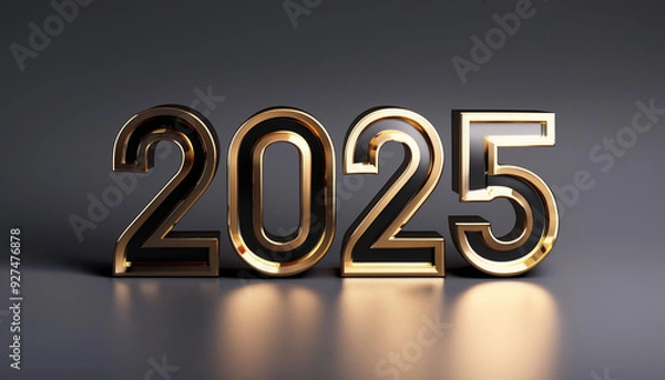 Fototapeta 金。西暦。2025。金属のオブジェ。重厚で重い鉄鋼や樹脂が立体的に自立し、厚みのある金属感を放つ。鉄の輝き。磨かれたメタル。メッキ。硬い。削りや研磨を経て美しい。混沌とした時代。今後の行く末。未来はどうなる。
