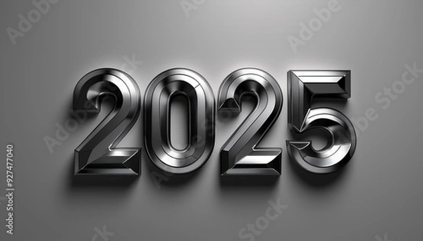 Obraz 西暦。2025。金属のオブジェ。重厚で重い鉄鋼や樹脂が立体的に自立し、厚みのある金属感を放つ。鉄の輝き。磨かれたメタル。メッキ。硬い。削りや研磨を経て美しい。混沌とした時代。今後の行く末。未来はどうなる。