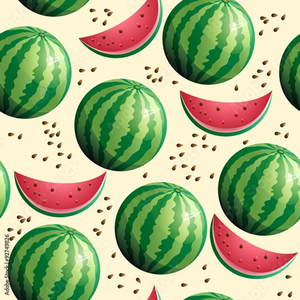Obraz Bright seamless wallpaper with watermelon