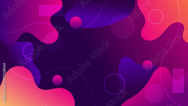 Fototapeta 8K Fluid Gradient Modern Abstract Background Liquid Color Shapes Trendy Vibrant Blend Stroke