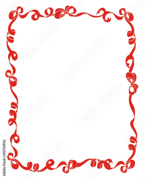 Fototapeta Frame of Red Ribbons and Bows