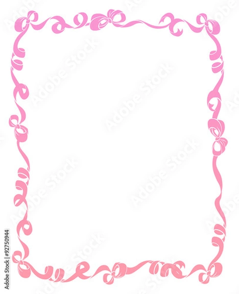 Fototapeta Frame of Pink Ribbons and Bows