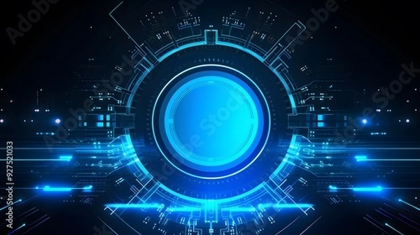 Fototapeta blue Abstract technology background circles digital hi-tech technology design background. concept innovation. vector illustration