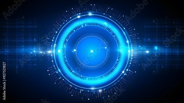 Obraz blue Abstract technology background circles digital hi-tech technology design background. concept innovation. vector illustration