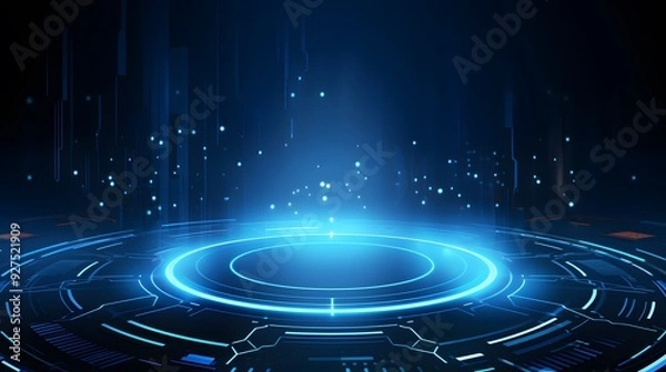 Fototapeta blue Abstract technology background circles digital hi-tech technology design background. concept innovation. vector illustration