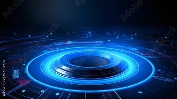 Fototapeta blue Abstract technology background circles digital hi-tech technology design background. concept innovation. vector illustration