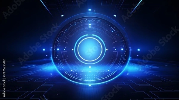 Fototapeta blue Abstract technology background circles digital hi-tech technology design background. concept innovation. vector illustration