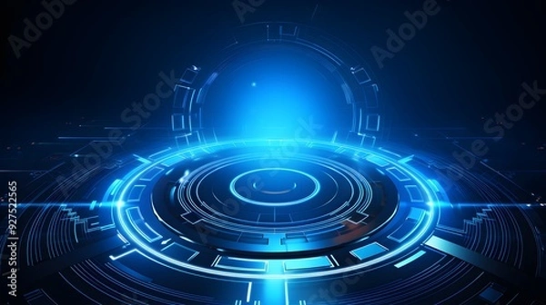 Fototapeta blue Abstract technology background circles digital hi-tech technology design background. concept innovation. vector illustration