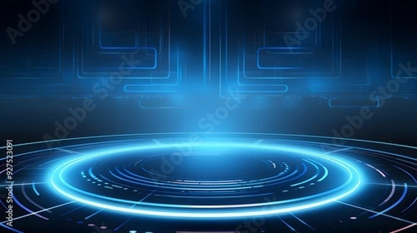 Fototapeta blue Abstract technology background circles digital hi-tech technology design background. concept innovation. vector illustration