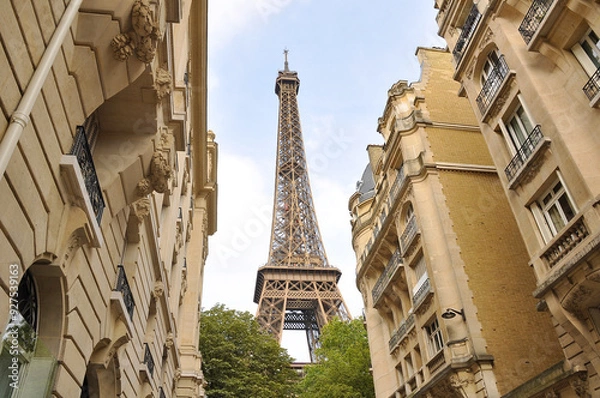 Obraz Eiffel Tower with Olympic rings. Symbol and landmark of Paris. Summer Olympic Games in Paris