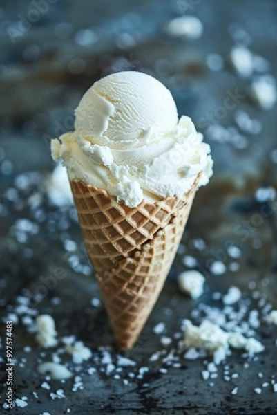 Obraz Ice cream scoop in waffel cone 