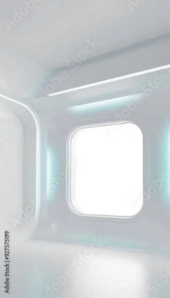 Obraz white room with window and wall