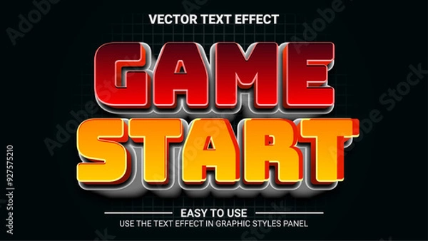 Obraz 3d game start editable text effect