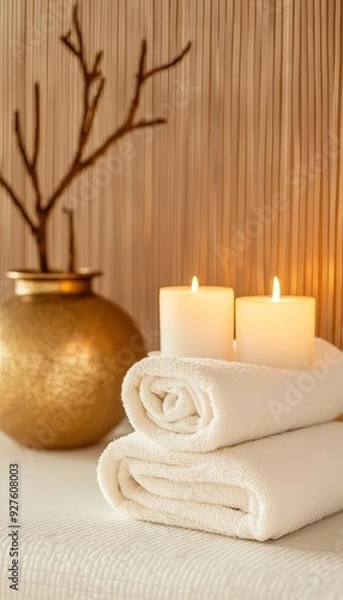Obraz A spa day that includes a guided meditation session, followed by a restorative massage