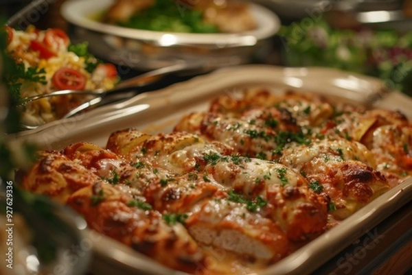 Fototapeta Close up of a buffet