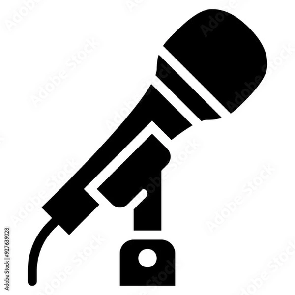 Obraz microphone stand solid icon