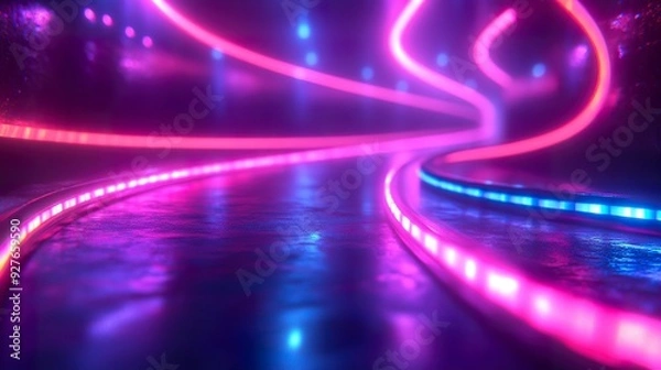 Obraz Realistic neon lights with a dynamic motion effect