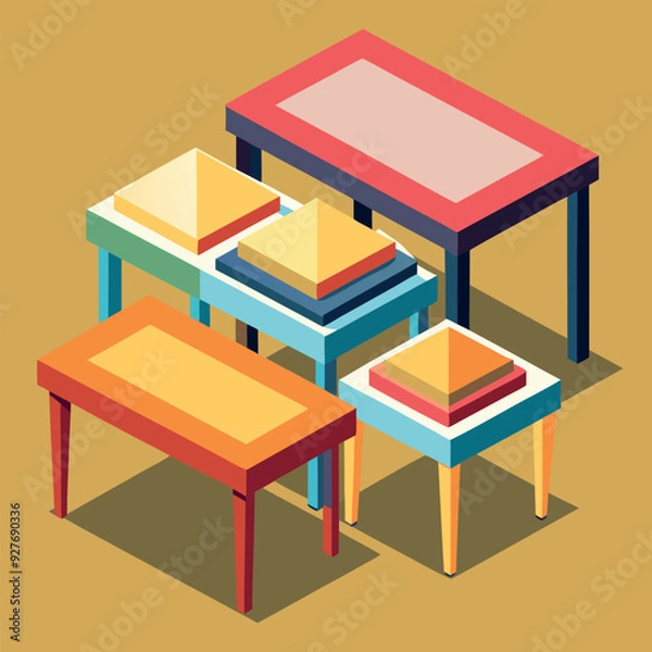 Fototapeta Nesting Tables Vector Design