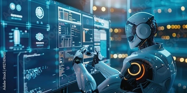 Obraz Artificial intelligence technology and data science concept