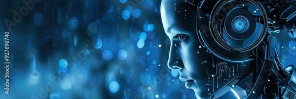 Fototapeta Artificial intelligence technology and data science concept