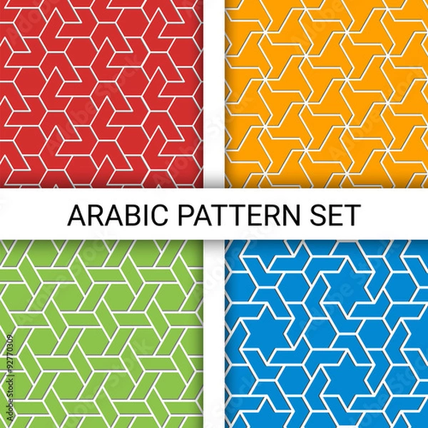 Obraz Set of arabic backgrounds. Based on islamic ethnic ornaments. 