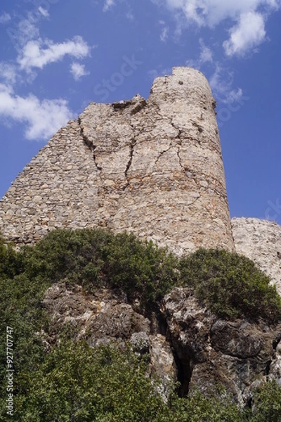 Fototapeta Castle of AsklipioBastion of the medieval castle in the village of Asklipio in the southern side of Rhodes, Greece