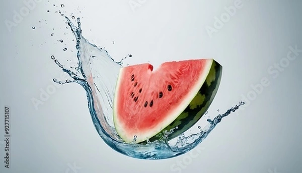 Fototapeta Red watermelon with splash of water6