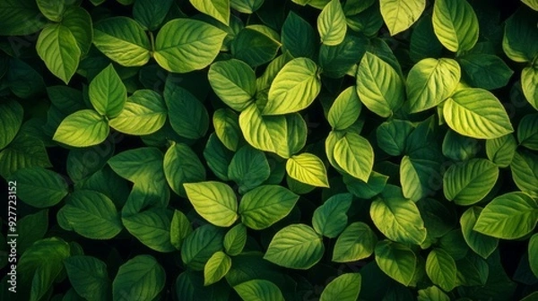 Fototapeta Green leaves forming a pattern -