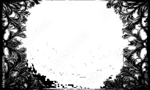 Obraz Monochrome Elegance: Textured Frame Black and White