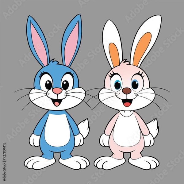 Fototapeta easter bunny with eggs